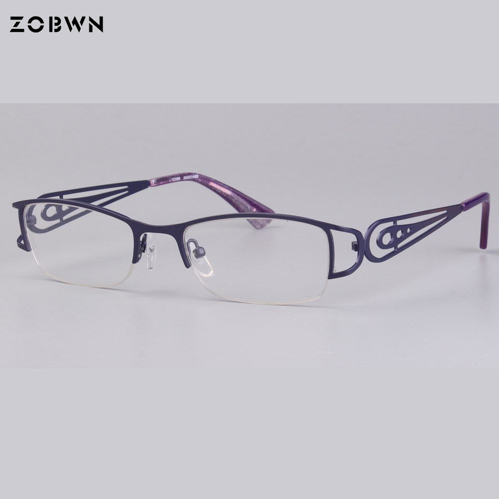 하프 프레임 레드 블랙 안경, 여성 처방용 광학 안경